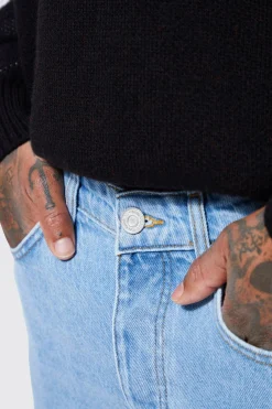 Slim Rigid Panelled Applique Flare Jeans | BoohooMAN UK