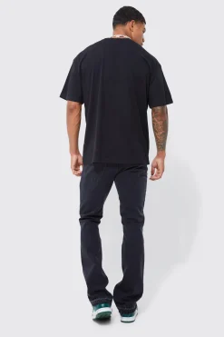 Slim Rigid Worker Panel Flare Jeans | BoohooMAN UK
