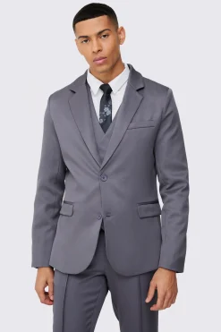 Slim Satin Suit | BoohooMAN UK