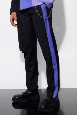 Slim Side Panel Suit Trousers | BoohooMAN UK