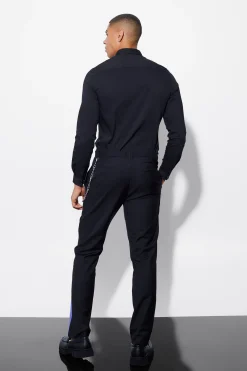 Slim Side Panel Suit Trousers | BoohooMAN UK