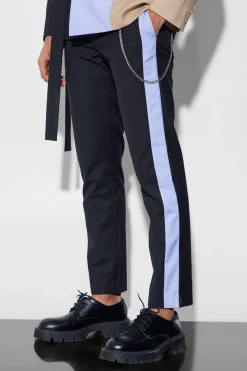 Slim Side Panel Suit Trousers | BoohooMAN UK