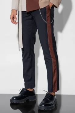 Slim Side Panel Suit Trousers | BoohooMAN UK