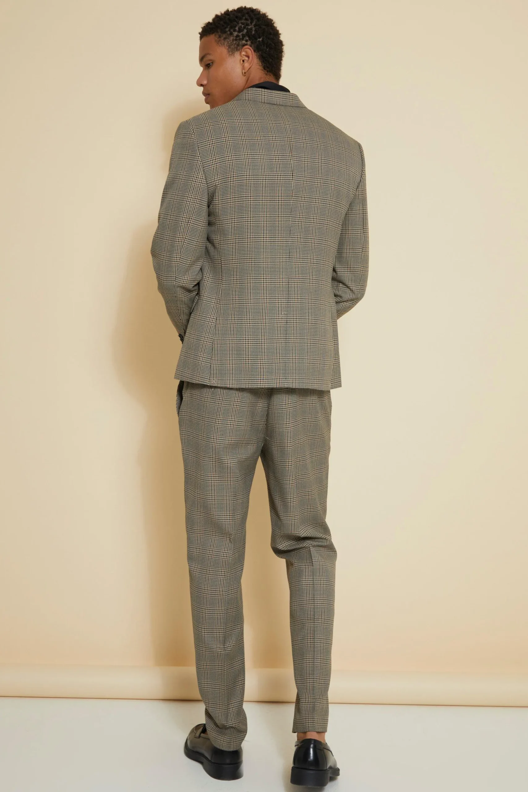 Slim Single Breasted Check Suit Jacket | BoohooMAN UK