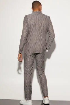 Slim Single Breasted Checkerboard Suit Jacket | BoohooMAN UK