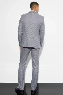Slim Single Breasted Check Suit Jacket | BoohooMAN UK