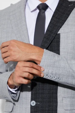 Slim Single Breasted Contrast Lapel Blazer | BoohooMAN UK