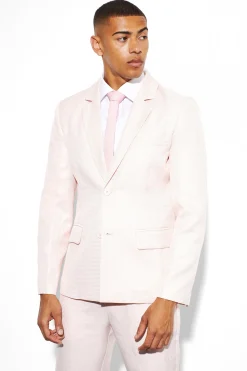 Slim Single Breasted Dogstooth Suit Jacket | BoohooMAN UK