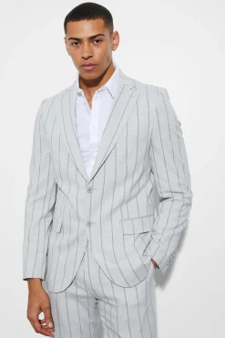 Slim Striped Suit | BoohooMAN UK