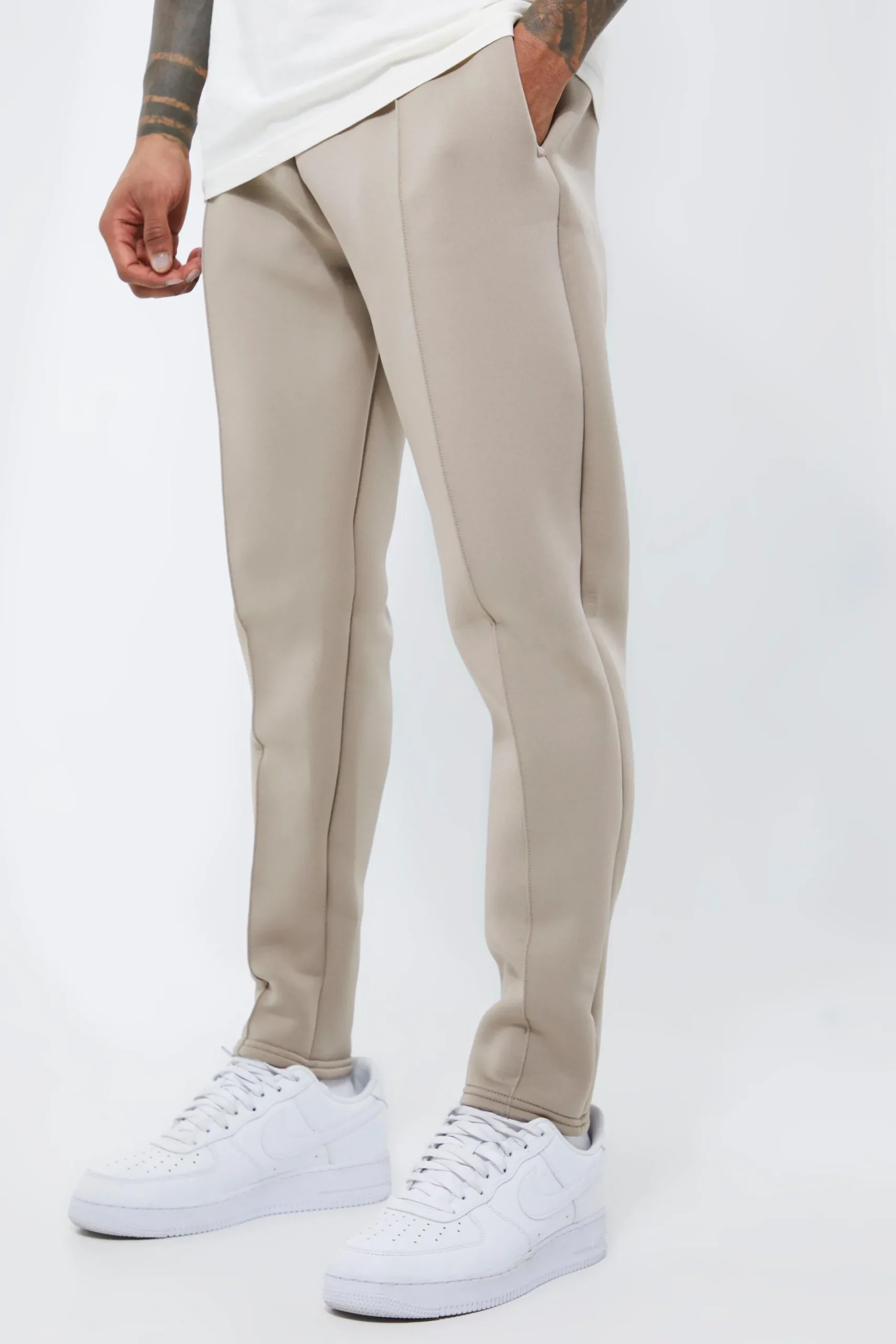 Slim Tapered Bonded Scuba Jogger | BoohooMAN UK