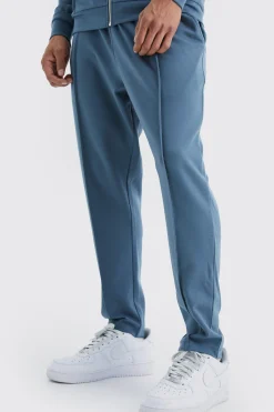 Slim Tapered Elastic Waist Pintuck Crop Jogger | BoohooMAN UK