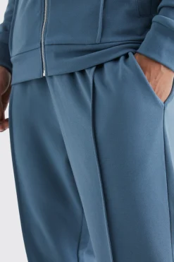 Slim Tapered Elastic Waist Pintuck Crop Jogger | BoohooMAN UK