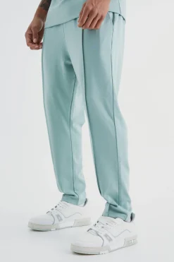 Slim Tapered Elastic Waist Pintuck Crop Jogger | BoohooMAN UK