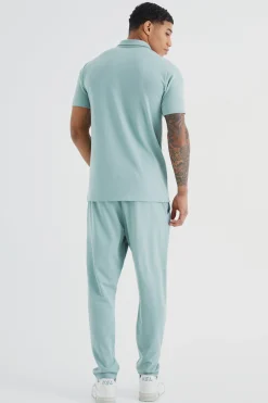 Slim Tapered Elastic Waist Pintuck Crop Jogger | BoohooMAN UK