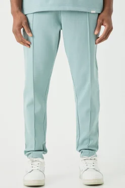 Slim Tapered Interlock Pintuck Jogger | BoohooMAN UK