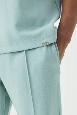 Slim Tapered Interlock Pintuck Jogger | BoohooMAN UK