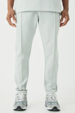 Slim Tapered Interlock Pintuck Jogger | BoohooMAN UK