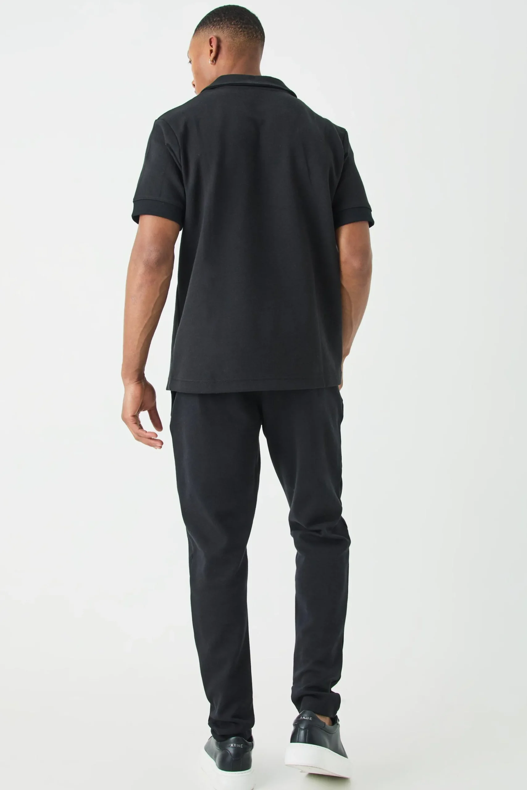 Slim Tapered Interlock Pintuck Jogger | BoohooMAN UK
