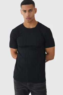 Slim Textured T-shirt | BoohooMAN UK