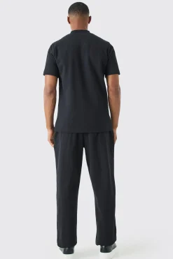 Slim T-shirt & Jogger Interlock Set | BoohooMAN UK