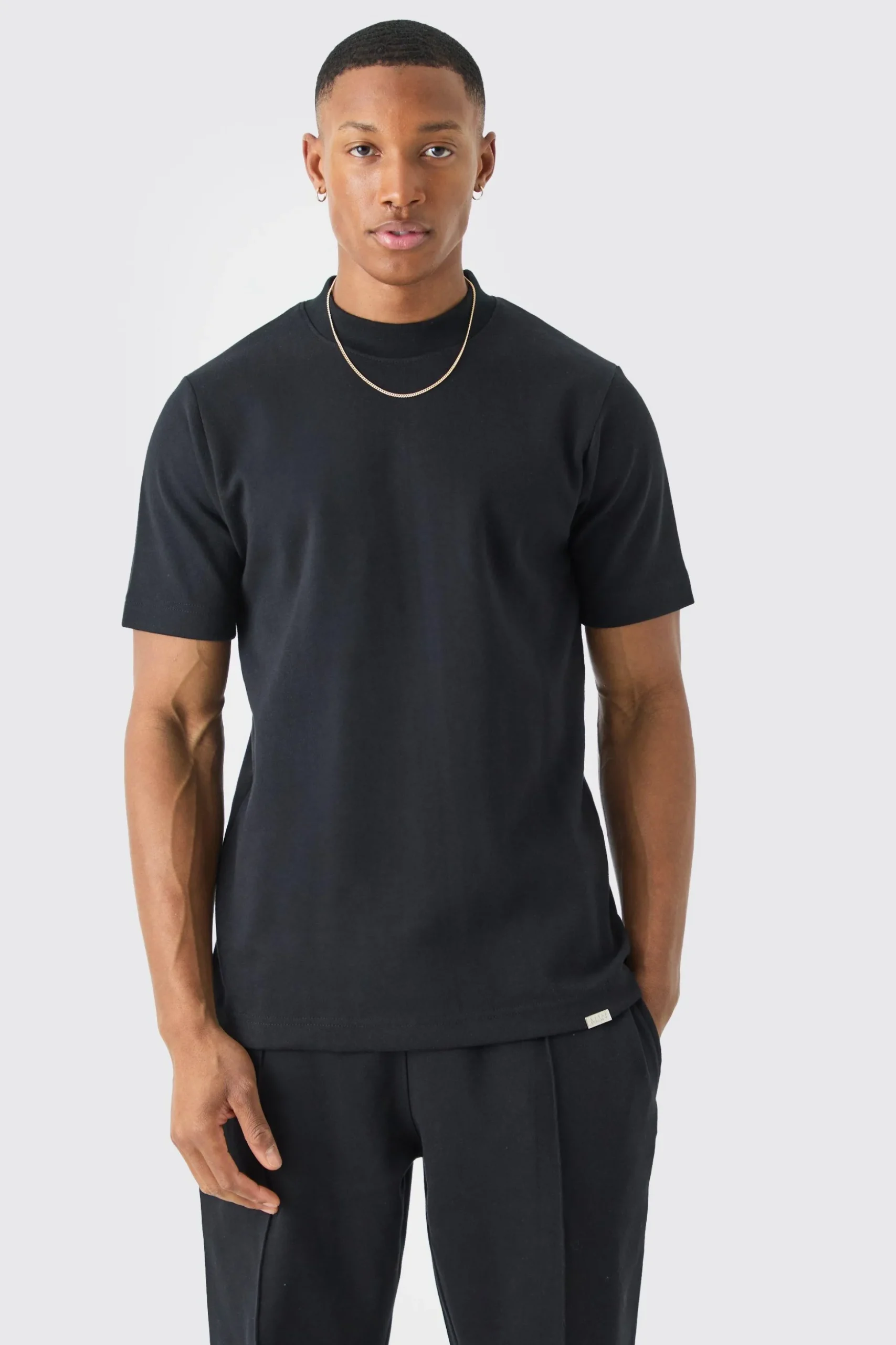 Slim T-shirt & Jogger Interlock Set | BoohooMAN UK
