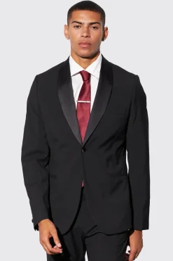 Slim Tuxedo Single Breasted Suit Jacket | BoohooMAN UK