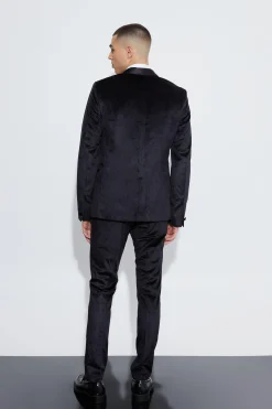 Slim Velvet And Satin Lapel Suit Jacket | BoohooMAN UK