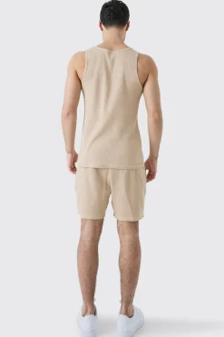 Slim Waffle Vest | BoohooMAN UK