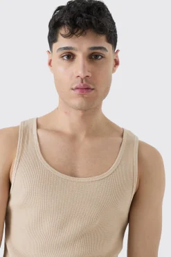 Slim Waffle Vest | BoohooMAN UK