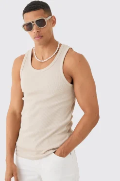 Slim Waffle Vest | BoohooMAN UK