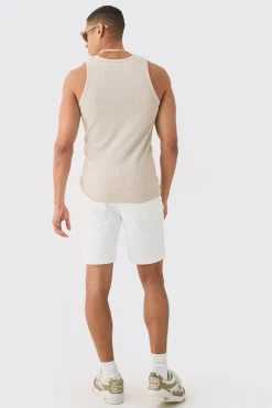 Slim Waffle Vest | BoohooMAN UK