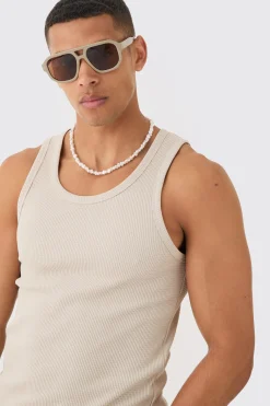 Slim Waffle Vest | BoohooMAN UK