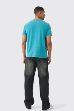 Slim Washed Pour Homme T-Shirt | BoohooMAN UK