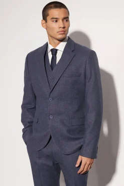 Slim Wool Tweed Single Breasted Suit Jacket | BoohooMAN UK