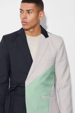 Slim Wrap Panel Suit | BoohooMAN UK