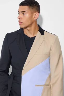 Slim Wrap Panel Suit Jacket | BoohooMAN UK