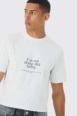 Slogan Print T-shirt | BoohooMAN UK