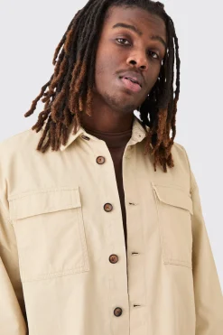 Smart Boxy Twill Pocket Shirt | BoohooMAN UK