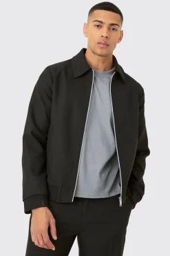 Smart Harrington Jacket | BoohooMAN UK