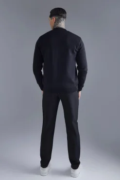 Smart Knitted Bomber | BoohooMAN UK