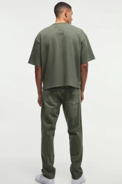 Smart Oversized Boxy Embroidered Interlock T-shirt | BoohooMAN UK