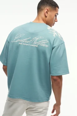 Smart Oversized Boxy Puff Print Interlock T-shirt | BoohooMAN UK