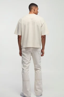 Smart Oversized Boxy Puff Print Interlock T-shirt | BoohooMAN UK