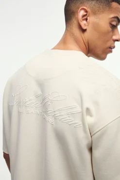 Smart Oversized Boxy Puff Print Interlock T-shirt | BoohooMAN UK
