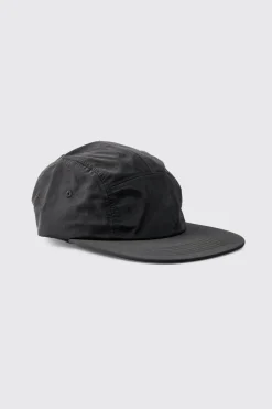 Soft Touch Woven Camper Hat In Black | BoohooMAN UK