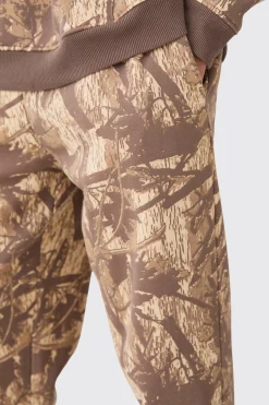 Split Hem Forest Camo Jogger | BoohooMAN UK