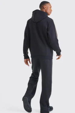 Split Hem Jogger With Distressed Badge | BoohooMAN UK