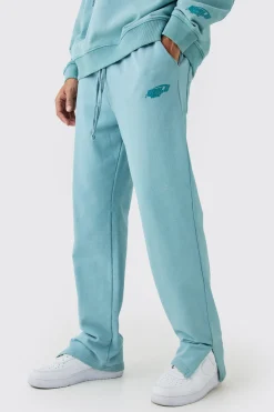 Split Hem Washed Joggers | BoohooMAN UK