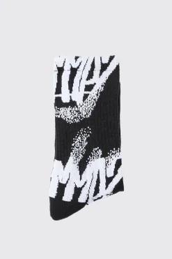 Spray Grafitti Arch Support Socks | BoohooMAN UK