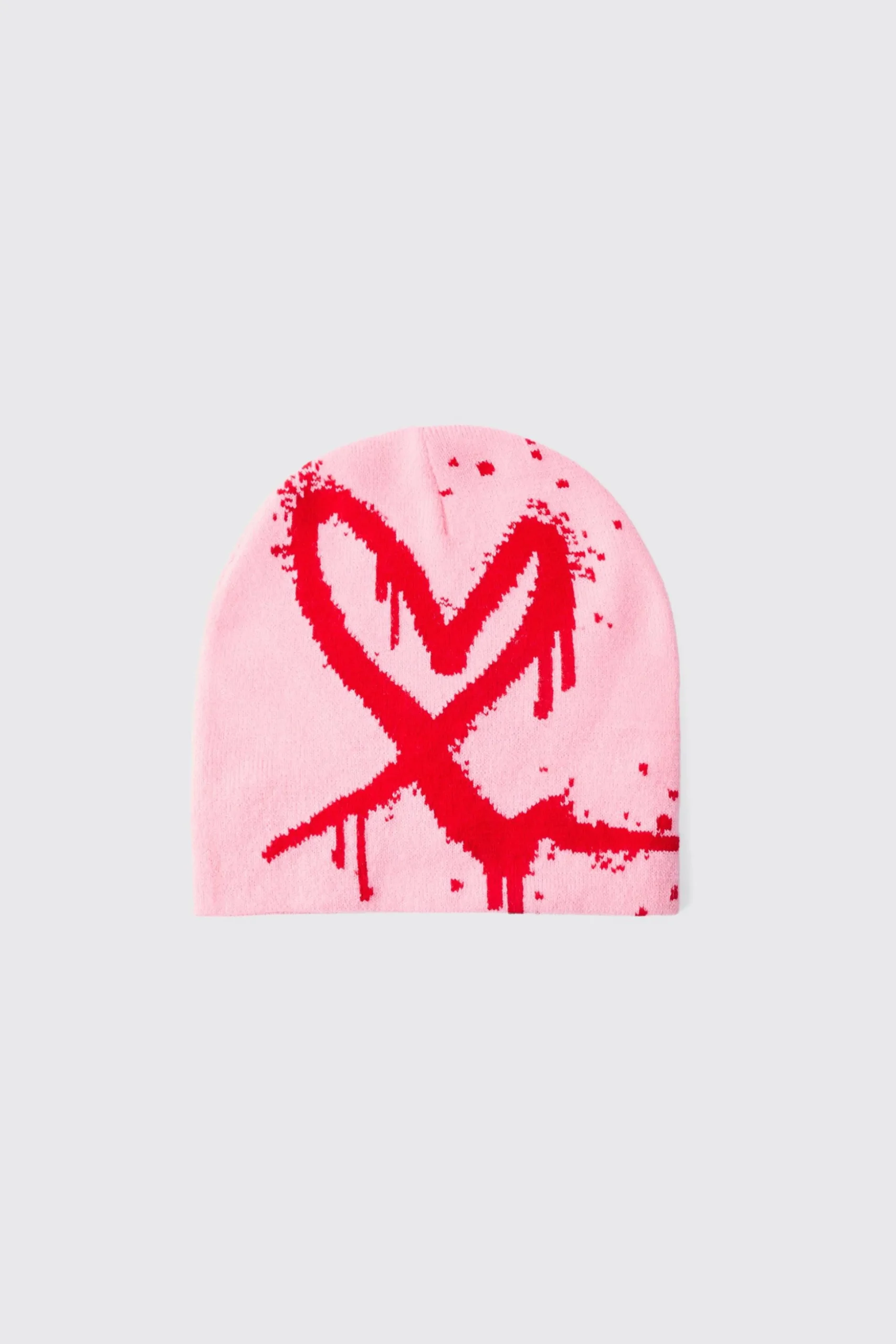 Spray Heart Graphic Beanie | BoohooMAN UK